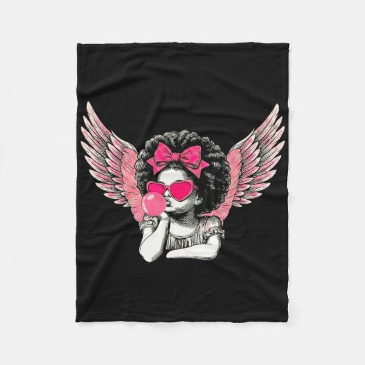 Couverture Polaire Afro Cupid With Sungles Blowing Bubble Gum Valenti (Devant)