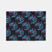 Couverture Polaire Afro Diva Turquoise & Rose Chaud (Devant (Horizontal))