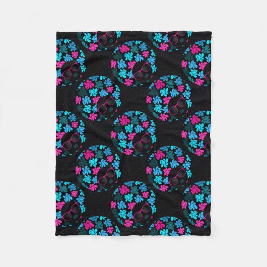 Couverture Polaire Afro Diva Turquoise & Rose Chaude (Devant)
