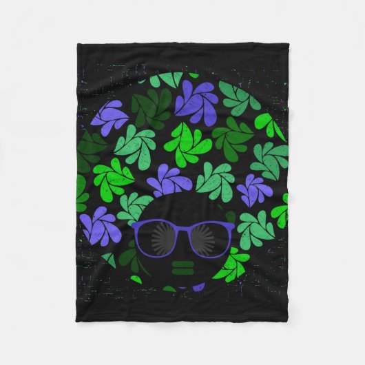Couverture Polaire Afro Diva Vert & Bleu (Devant)
