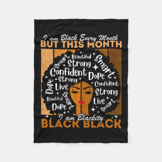 Couverture Polaire Afro Girl Blackity Black Chaque mois Histoire noir (Devant)