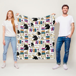 Couverture Polaire Afro Unicorn Bold Motif