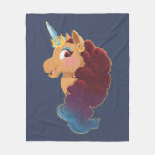 Couverture Polaire Afro Unicorn | Divine la licorne (Devant)
