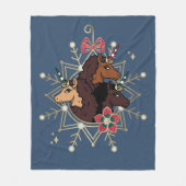 Couverture Polaire Afro Unicorn Festive Vacances Magique (Devant)