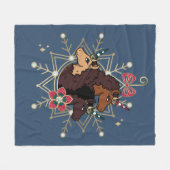 Couverture Polaire Afro Unicorn Festive Vacances Magique (Devant (Horizontal))