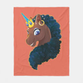 Couverture Polaire Afro Unicorn | Magique (Devant)