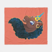 Couverture Polaire Afro Unicorn | Magique (Devant (Horizontal))