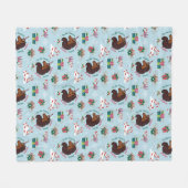 Couverture Polaire Afro Unicorn Motif de vacances (Devant (Horizontal))