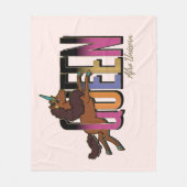 Couverture Polaire Afro Unicorn Queen Design (Devant)