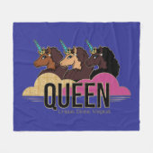 Couverture Polaire Afro Unicorn Queen Trio Design (Devant (Horizontal))