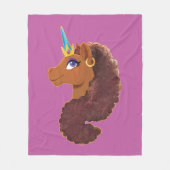 Couverture Polaire Afro Unicorn | Unique (Devant)