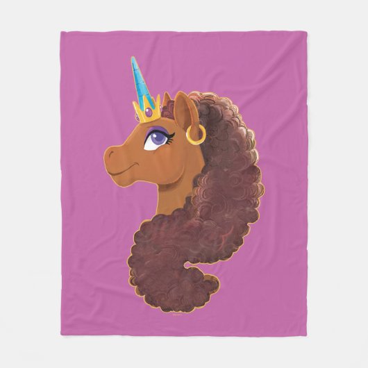 Couverture Polaire Afro Unicorn | Unique (Devant)