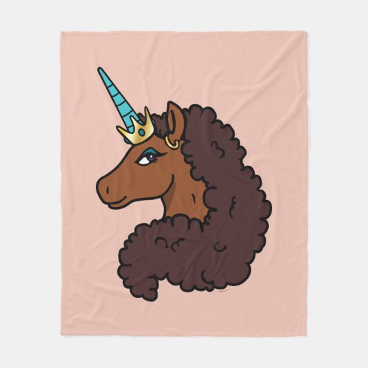 Couverture Polaire Afro Unicorn | Unique (Devant)