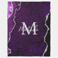 Agate de marbre violet et argenté