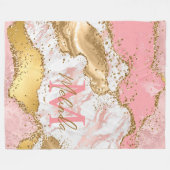 Couverture Polaire Agate des séquences or et rose (Devant (Horizontal))