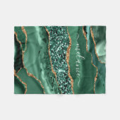 Couverture Polaire Agate Green Gold Parties scintillant Geode Marbre  (Devant (Horizontal))