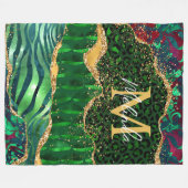 Couverture Polaire Agate Poster de animal Safari vert (Devant (Horizontal))