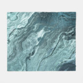 Couverture Polaire Agate Turquoise cristallisée | Pierre marbrée noir (Devant (Horizontal))