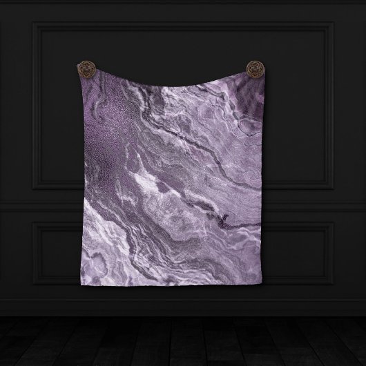 Couverture Polaire Agate violette cristallisée | Moody Marbled Stone