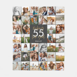 Couverture Polaire âge modifiable chic anniversaire multi photo scrip