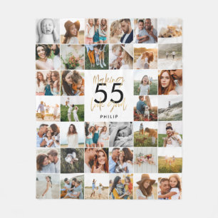 Couverture Polaire âge modifiable chic anniversaire multi photo scrip