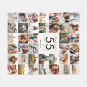 Couverture Polaire âge modifiable chic anniversaire multi photo scrip (Devant (Horizontal))