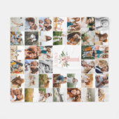 Couverture Polaire âge modifiable mignon fille anniversaire floral (Devant (Horizontal))