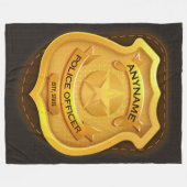 Couverture Polaire Agent de police personnalisé Sheriff Cop NAME Badg (Devant (Horizontal))
