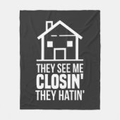 Couverture Polaire Agent They See Me Closing Realtor Estate (Devant)
