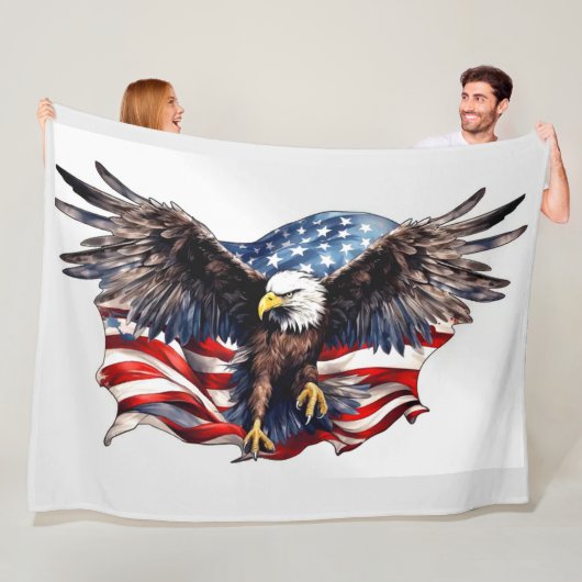 Couverture Polaire AGLE et DRAPEAU (En situation)
