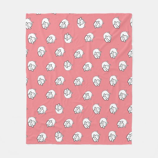 Couverture Polaire Agneau rose (Devant)
