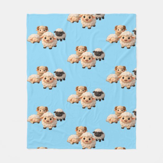 Couverture Polaire Agneaux adorables (Devant)