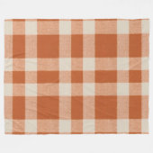 Couverture Polaire Agritourisme Rustique Orange & Cream Buffalo Plaid (Devant (Horizontal))