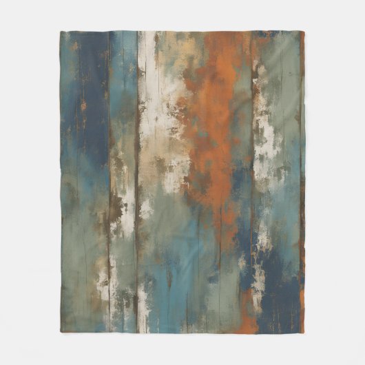 Couverture Polaire Agritourisme rustique Turquoise orange beige (Devant)