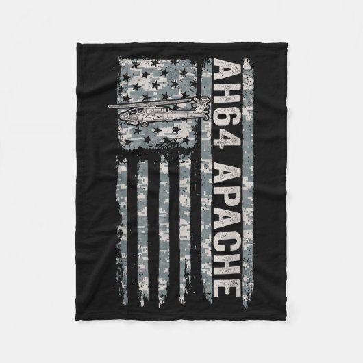 Couverture Polaire Ah-64 apache drapeau américain hélicoptère camo ap (Devant)