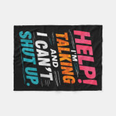 Couverture Polaire Aidez-moi à parler et je ne peux pas fermer (Devant (Horizontal))