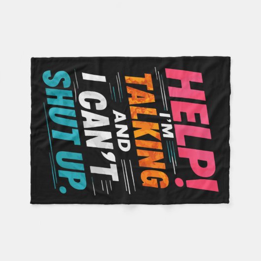 Couverture Polaire Aidez-moi à parler et je ne peux pas fermer (Devant (Horizontal))