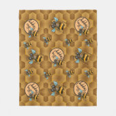 Couverture Polaire Aie Du Bonheur ! Abeille de miel mignonne (Devant)