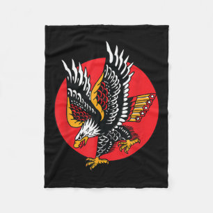 Couverture Polaire Aigle Américain Traditionnel Tattoo Enk Old School