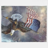 Couverture Polaire AigLE AVEC DRAPEAU (Devant (Horizontal))