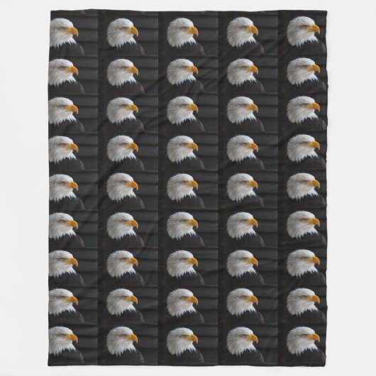 Couverture Polaire aigle chauve troupes d'honneur USA art patriotique (Devant)