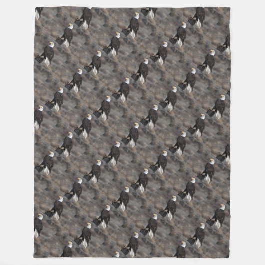 Couverture Polaire aigle chauve troupes d'honneur USA art patriotique (Devant)