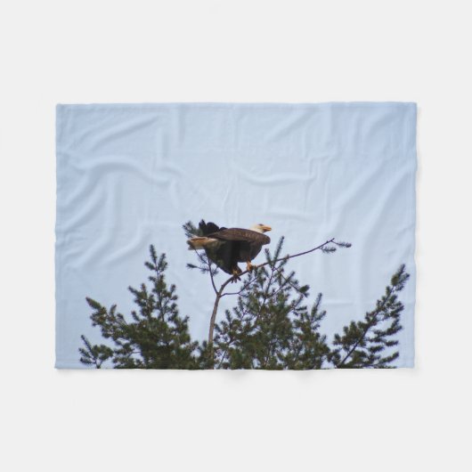 Couverture Polaire Aigle de Bald (Devant (Horizontal))