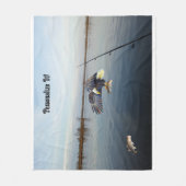 Couverture Polaire Aigle de vol personnalisable Pêche basse (Devant)