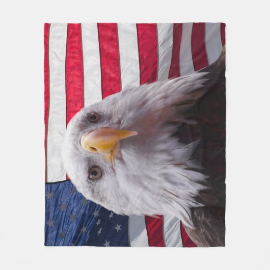 Couverture Polaire Aigle et drapeau (Devant)