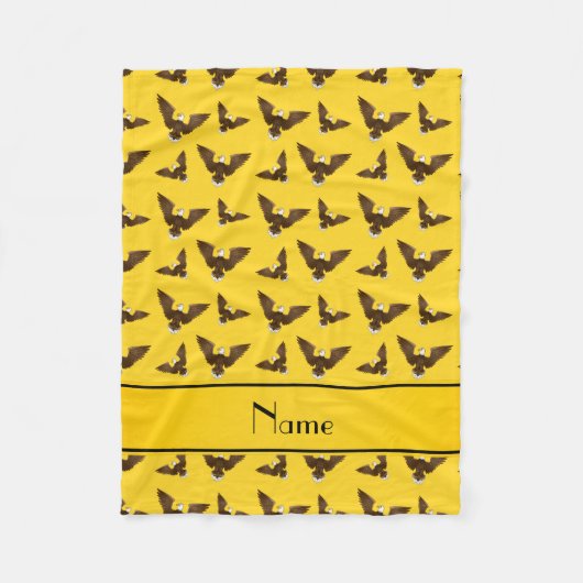 Couverture Polaire Aigle jaune de nom personnalisé (Devant)