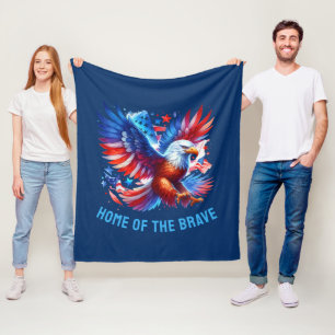 Couverture Polaire Aigle Patriotique Américain Rouge Blanc Bleu