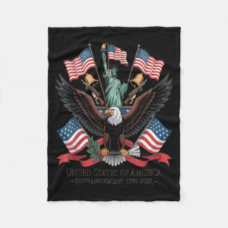 Couverture Polaire Aigle patriotique des États-Unis 250e anniversaire