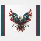 Couverture Polaire Aigle rustique patriotique américain/américain cha (Devant (Horizontal))