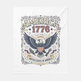 Couverture Polaire Aigle Vintage Amérique 1776 Patriotique